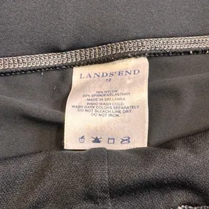 Lands' End Womens Swim Skort Bottom Size 12‎ Black Athletic thumbnail 4