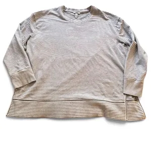 Daily Ritual XXL Striped Pullover Sweatshirt Black White Oversized Crew Neck thumbnail 7