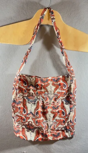 451 | Free People Boho Paisley Floral Cotton Slouchy Hobo Bag‎ Orange OS thumbnail 1