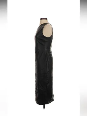 Bardot x Anthropologie Oriella Vegan Leather One Shoulder Midi Dress Size S thumbnail 3