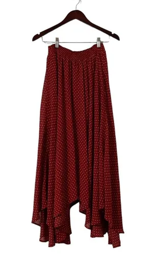 Free People Polka Dot Midi Ruffle Asymmetrical Skirt thumbnail 6