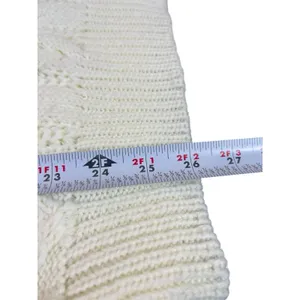 VTG 90s Carriage Court Cable Knit Sweater M Relaxed Fit Ivory Cream Mock Neck thumbnail 7