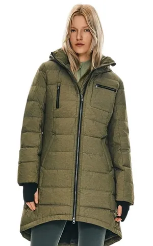 Orolay Slant Pocket Zip Up Puffer Down Coat Army‎ Green Hooded Winter Parka NWT thumbnail 1
