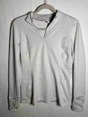 Athleta white long sleeve half-zip athletic top (size S) thumbnail 4