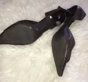 BCBGMAXAZRIA BCBG Girls Kitten Heels Size 7.5 Faux Alligator And Brown thumbnail 7
