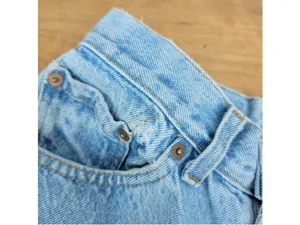 Vintage Distressed Levi's High Waisted Tapered Ankle Slit Jeans thumbnail 6