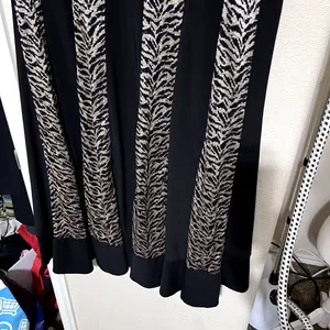 R&M‎ RICHARDS Midi Dress Black Gold Metallic Shimmery Stretch Jersey Event 18W thumbnail 4