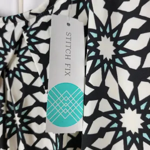 Maggie London Stitch Fix Dress 22W Black White Cenna Jersey Starbust Mini NEW thumbnail 8