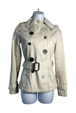 Trovata Birds of Paradis Cream Short Trench Jacket - Mismatched‎ Buttons - XS thumbnail 1