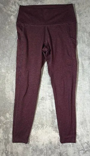 Aerie Chill Play Move Leggings Large Regular Burgundy Marled High Rise Pockets thumbnail 1