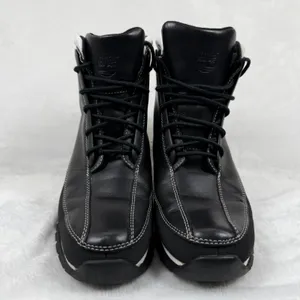 Timberland Black Leather Heeled Ankle‎ Boots Contrast Stitching Lace Up 7.5 READ thumbnail 4