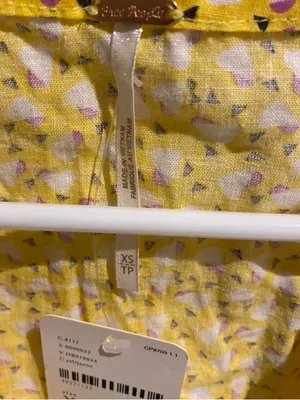 NWT free people Yellow Floral Crop Top, size Xs thumbnail 6