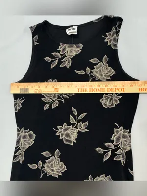 Vintage‎ JALATE black and rose gold floral maxi dress Medium thumbnail 7