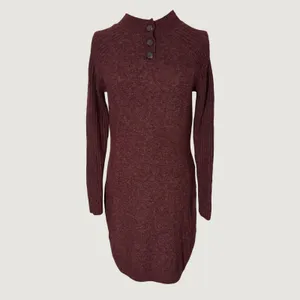 3275 | Y2K Abercrombie & Fitch Henley Sweater Dress Burgundy Women S thumbnail 5