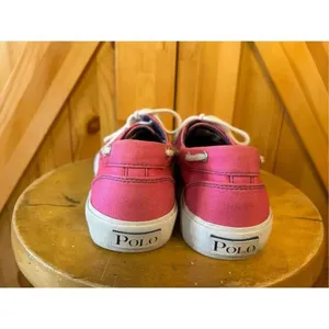 Polo Ralph Lauren Lilia canvas stripes pink size 9B ￼ thumbnail 4