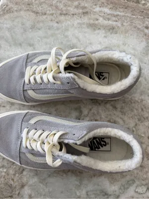 Vans Women's Grey Suede Low-Top Sneakers Old Skool Cozy Hug Size 7 thumbnail 3
