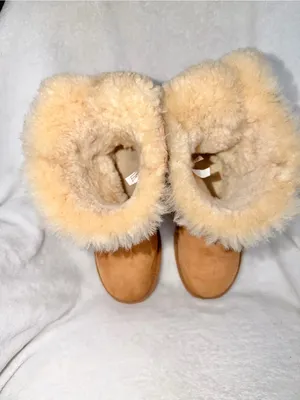 UGG CHESTNUT TAN SUEDE LEATHER & SHEEPSKIN S/N 1010258 Klea Mid-calf BOOTS Sz 9 thumbnail 8