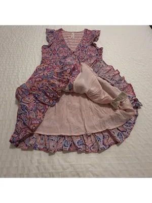 Anthropologie Peregrine Boho Floral Paisley Mini Dress S Small Pink Multi Color thumbnail 10