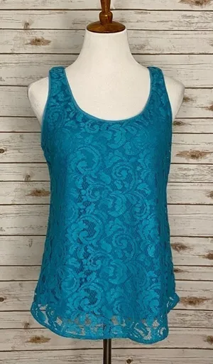 Ann Taylor LOFT classic floral lace sleeveless top/tank top Size Medium thumbnail 1