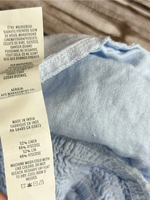 aerie Light Blue Wide-Leg Linen Blend Lounge Shorts Coastal Vacation Size Small thumbnail 6
