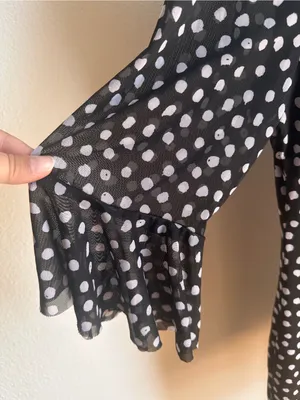 Polka dot large dress Black thumbnail 2
