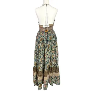 Free People Bohemian Gypsy Beachy Real Love Maxi Dress Twilight Combo Medium thumbnail 14