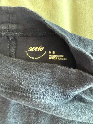 Aerie Navy Blue Bow-Print Oversized Long Sleeve Top Size Medium thumbnail 9