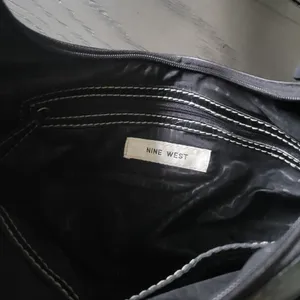 Nine west bag shoulder bag Purse handbag black buckle thumbnail 3