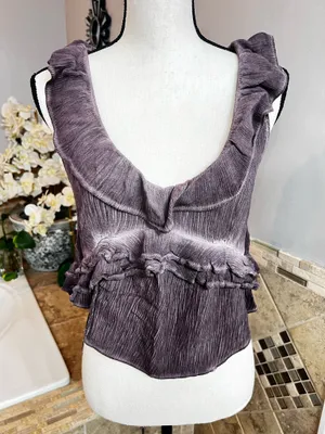 Free People Lavender Ruffled Blouse thumbnail 1