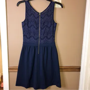 Lilly‎ Pulitzer Rhea Crochet Lace Sleeveless Dress navy Blue XS thumbnail 3