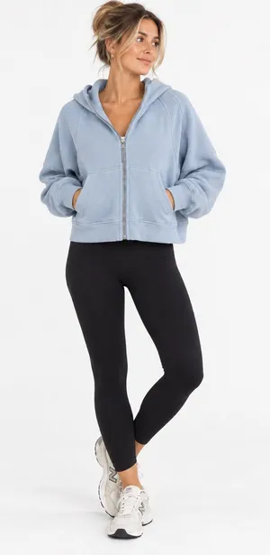 Lululemon Scuba Oversized Full-Zip Hoodie Blue Linen Size M/L thumbnail 1