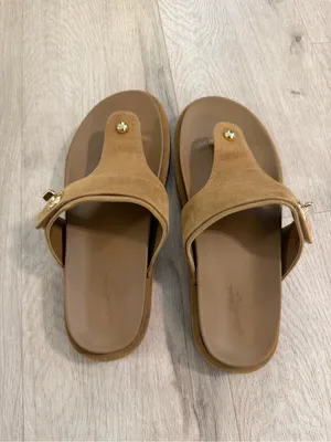 Brown Suede Chunky Thong Sandals Size 9.5 thumbnail 4