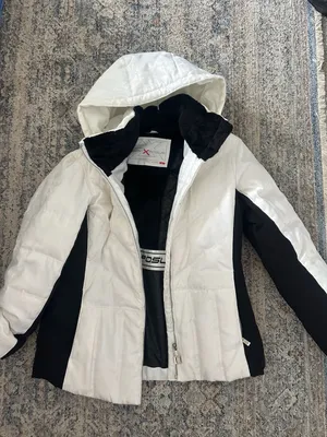 Zero Xposur Women's White and Black Hooded Winter Ski Jacket Size L thumbnail 1