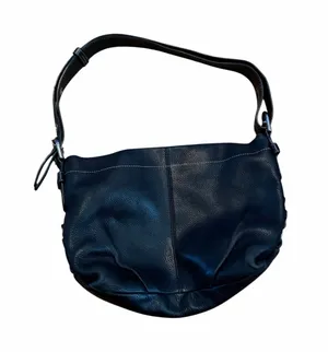 Coach East West Duffel Shoulder Bag M1085-F15065 Black Pebbled Leather Purse thumbnail 1