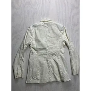 Abercrombie & Fitch Womens Linen Blend Double Breasted Blazer Cream‎ Small S thumbnail 8