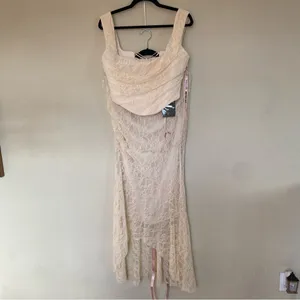NWT House of CB 'Una' & 'THERESE' SET skirt corset in‎ VINTAGE CREAM LACE size S thumbnail 3