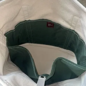 RESTORATION HARDWARE BOAT & TOTE‎ BEIGE Green CANVAS Large Logo thumbnail 7
