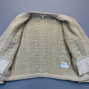 Gerard Darel Collection Studio Gold Metallic Cable Knit Cardigan Sweater Size 1‎ thumbnail 7