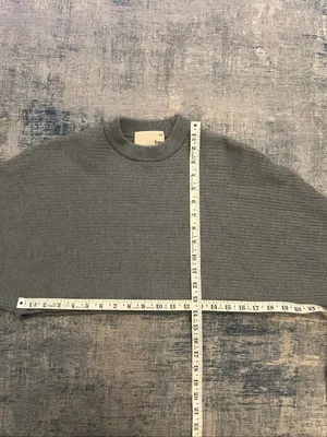 Aritzia Wilfred Free Blue Gray 100% Merino Wool Lolan Cropped Sweater Size 2 thumbnail 7