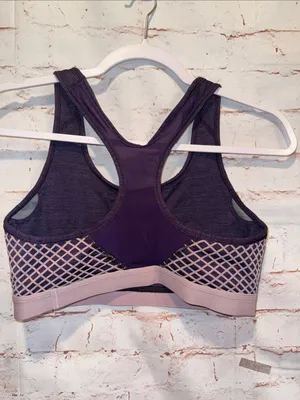 Nike pro hyper classic Purple Sports Bra racer back large dri fit pullover gym thumbnail 4
