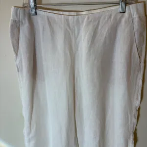 J.‎ Jill Love Linen White Straight Leg Pull On Pants Size Medium thumbnail 2