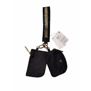 ✨Lululemon Dual Pouch Wristlet Black / Gold / Grey✨ thumbnail 7
