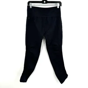 Fabletics size‎ large black leggings ruched side legs thumbnail 2