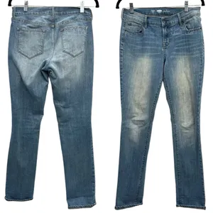 Old Navy Medium Wash Straight Leg Denim Jeans Size 27 thumbnail 6