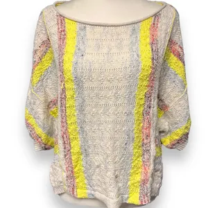 Anthropologie Pilcro Beachside Boho Tee Cream Yellow Size M thumbnail 9