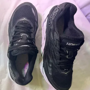 Hoka Women's Black and White Sneakers thumbnail 4