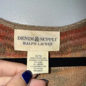 Denim & Supply Ralph Lauren Sweater Women XL Orange Southwestern Tunic Excellent thumbnail 2