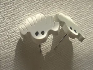 White Ghost Stud Earrings thumbnail 4