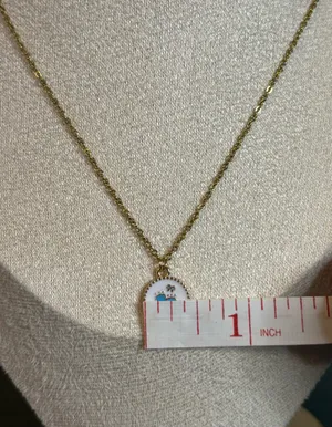 Handmade Gold/Blue Flower Necklace thumbnail 5