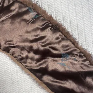 Vintage Brown Fur Stole Shawl Wrap Scarf Satin Lined Formal thumbnail 12